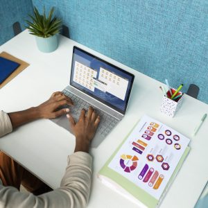 high-angle-woman-working-laptop high-angle-woman-working-laptop